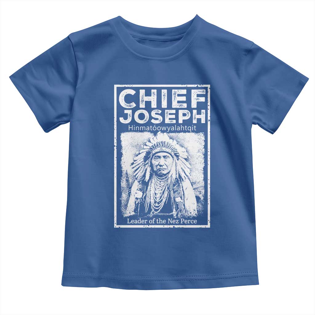 Native American Chief Joseph Toddler T Shirt Leader Of The Nez Perce Indian History TS11 Royal Blue Print Your Wear