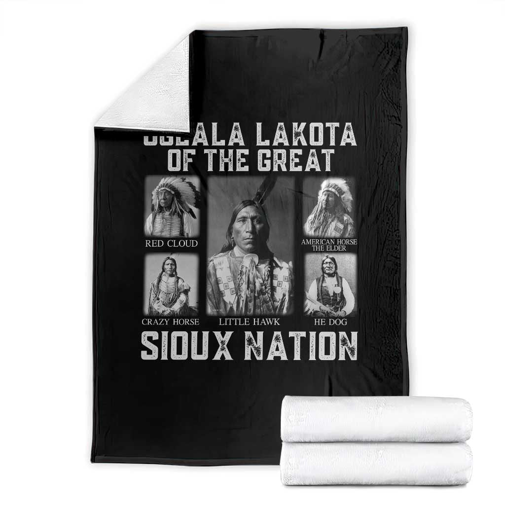 Oglala Lakota Of The Great Sioux Nation Throw Blanket Native American Chiefs TS11 Black Print Your Wear
