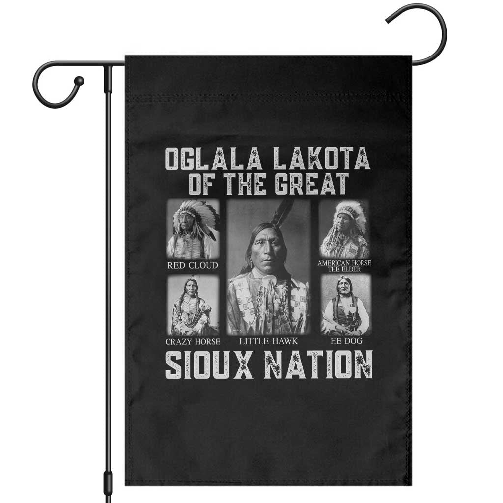 Oglala Lakota Of The Great Sioux Nation Garden Flag Native American Chiefs TS11 Black Print Your Wear