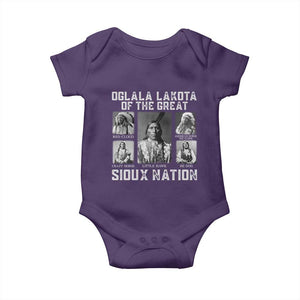 Oglala Lakota Of The Great Sioux Nation Baby Onesie Native American Chiefs TS11 Purple Print Your Wear