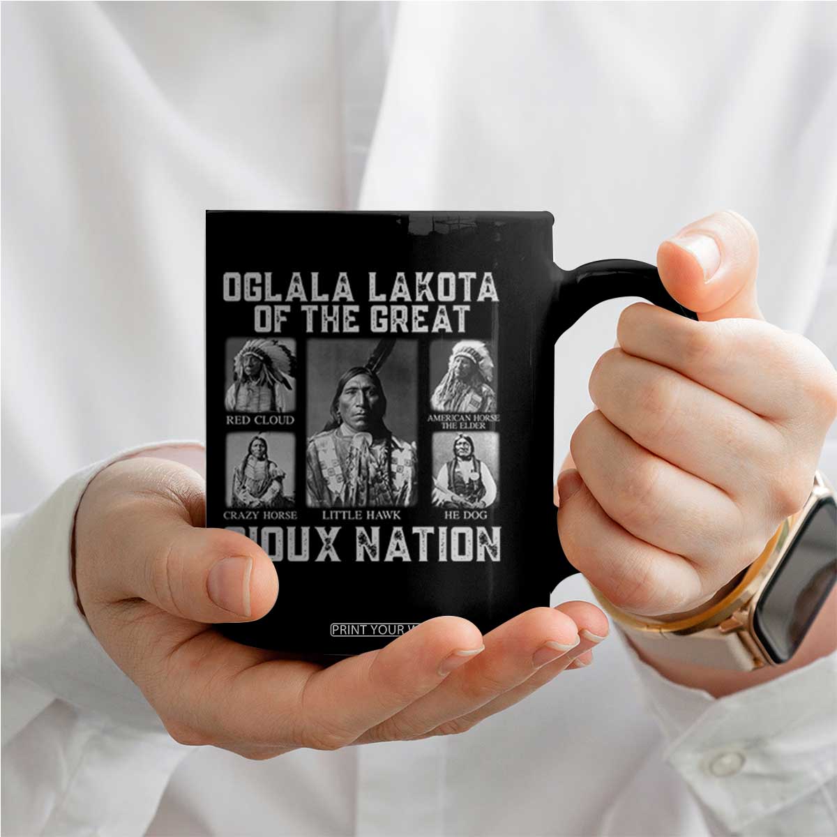 Oglala Lakota Of The Great Sioux Nation Coffee Mug Native American Chiefs TS11 Print Your Wear