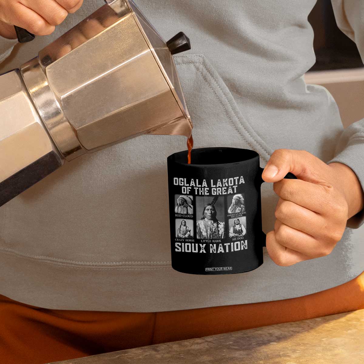 Oglala Lakota Of The Great Sioux Nation Coffee Mug Native American Chiefs TS11 Print Your Wear