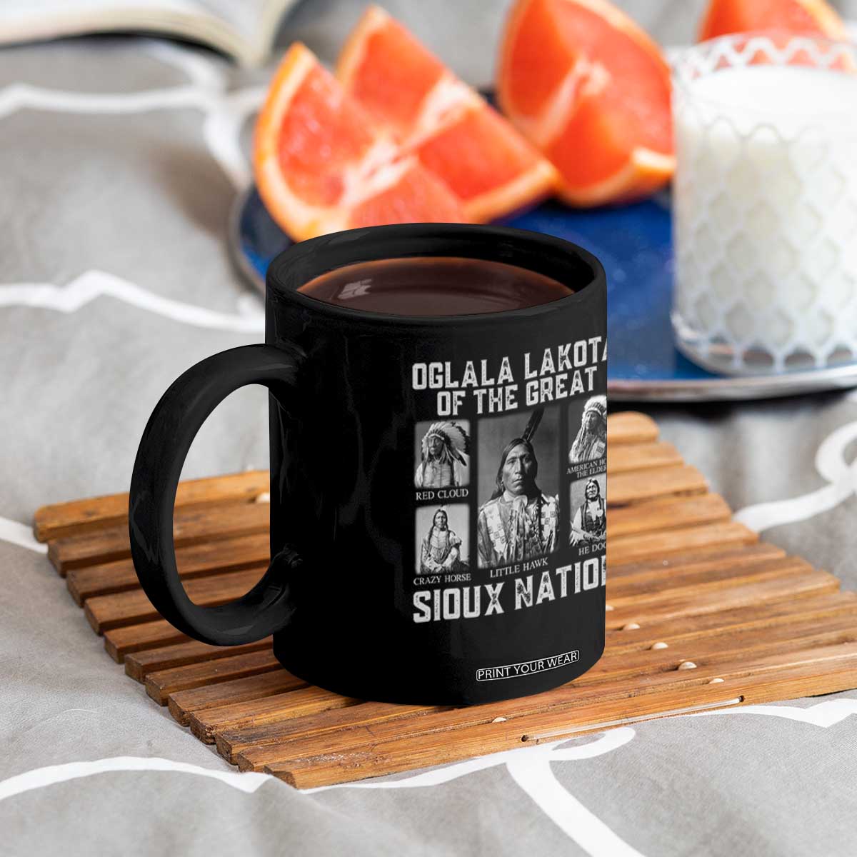 Oglala Lakota Of The Great Sioux Nation Coffee Mug Native American Chiefs TS11 Print Your Wear