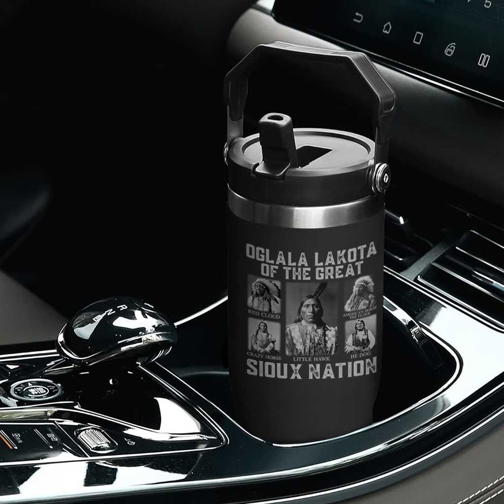 Oglala Lakota Of The Great Sioux Nation Flip Straw Tumbler Native American Chiefs TS11 Print Your Wear