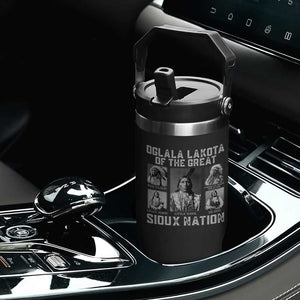 Oglala Lakota Of The Great Sioux Nation Flip Straw Tumbler Native American Chiefs TS11 Print Your Wear