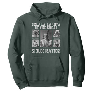 Oglala Lakota Of The Great Sioux Nation Hoodie Native American Chiefs TS11 Dark Forest Green Print Your Wear