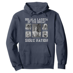 Oglala Lakota Of The Great Sioux Nation Hoodie Native American Chiefs TS11 Navy Print Your Wear