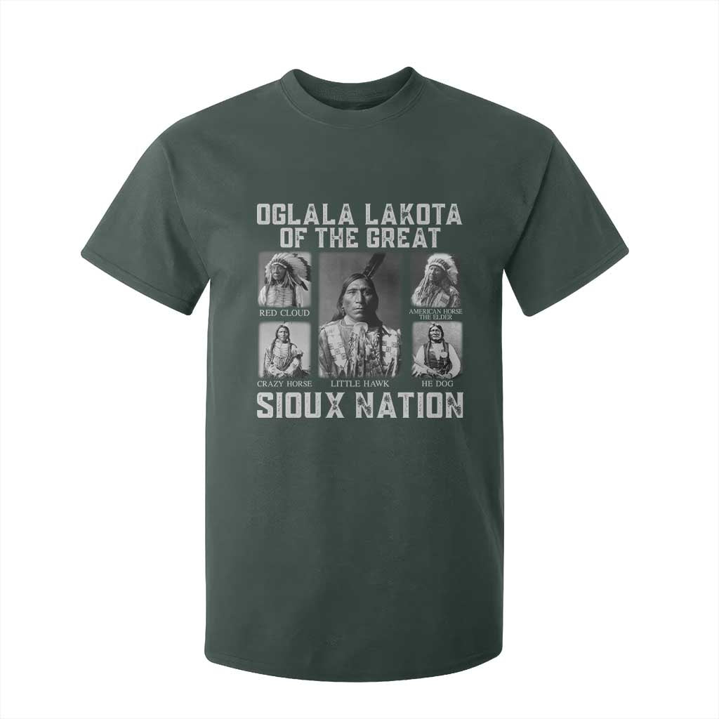 Oglala Lakota Of The Great Sioux Nation T Shirt For Kid Native American Chiefs TS11 Dark Forest Green Print Your Wear