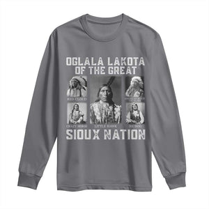 Oglala Lakota Of The Great Sioux Nation Long Sleeve Shirt Native American Chiefs TS11 Charcoal Print Your Wear