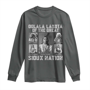 Oglala Lakota Of The Great Sioux Nation Long Sleeve Shirt Native American Chiefs TS11 Dark Heather Print Your Wear