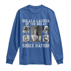 Oglala Lakota Of The Great Sioux Nation Long Sleeve Shirt Native American Chiefs TS11 Royal Blue Print Your Wear