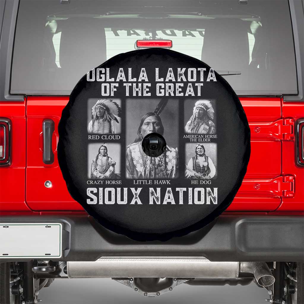 Oglala Lakota Of The Great Sioux Nation Spare Tire Cover Native American Chiefs TS11 Black Print Your Wear