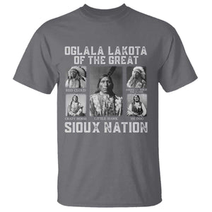Oglala Lakota Of The Great Sioux Nation T Shirt Native American Chiefs TS11 Charcoal Print Your Wear