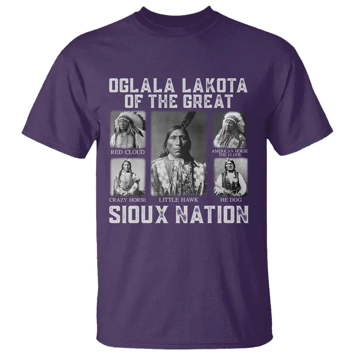 Oglala Lakota Of The Great Sioux Nation T Shirt Native American Chiefs TS11 Purple Print Your Wear