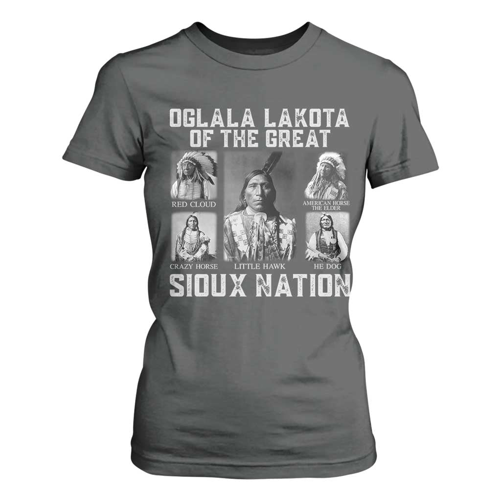 Oglala Lakota Of The Great Sioux Nation T Shirt For Women Native American Chiefs TS11 Dark Heather Print Your Wear