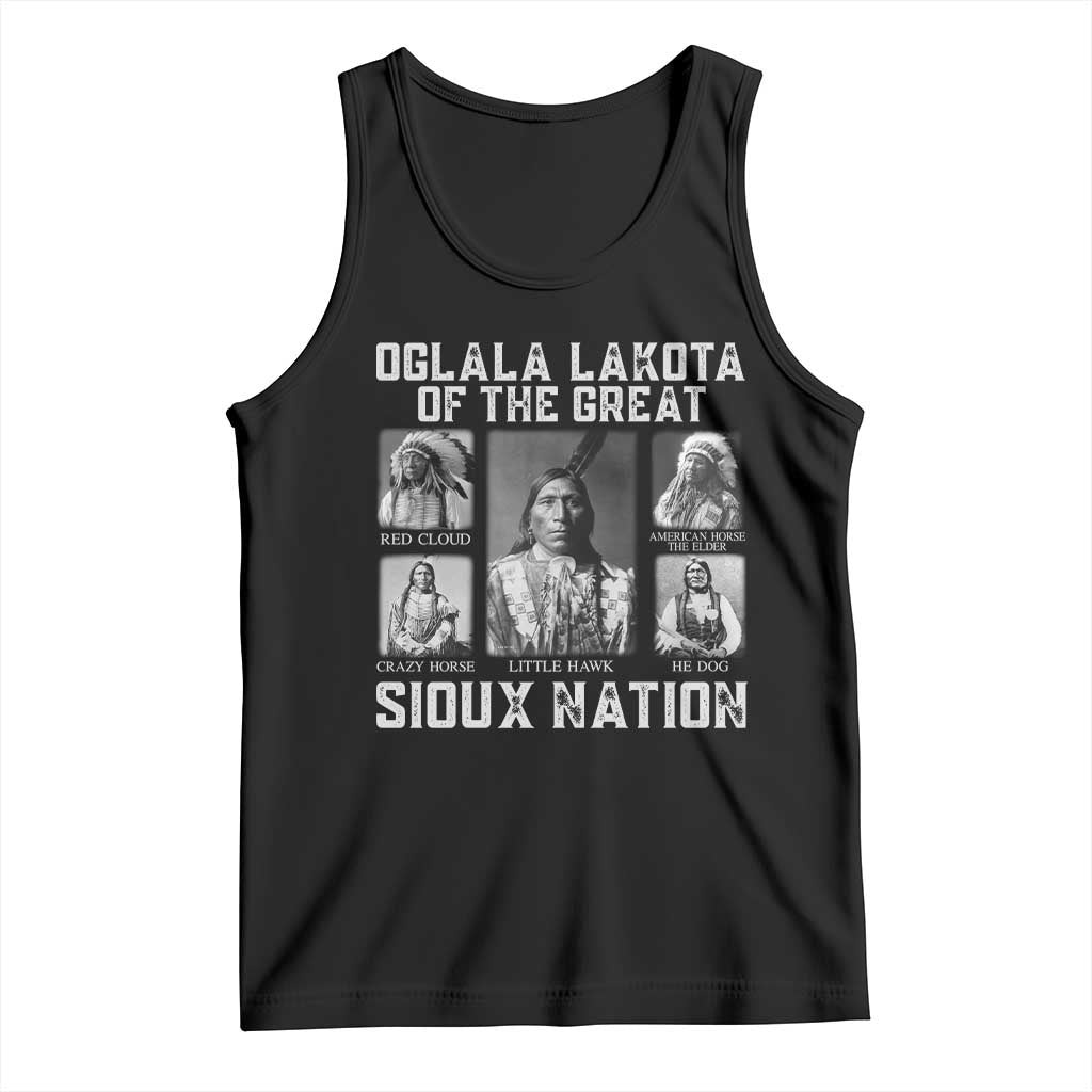 Oglala Lakota Of The Great Sioux Nation Tank Top Native American Chiefs TS11 Black Print Your Wear