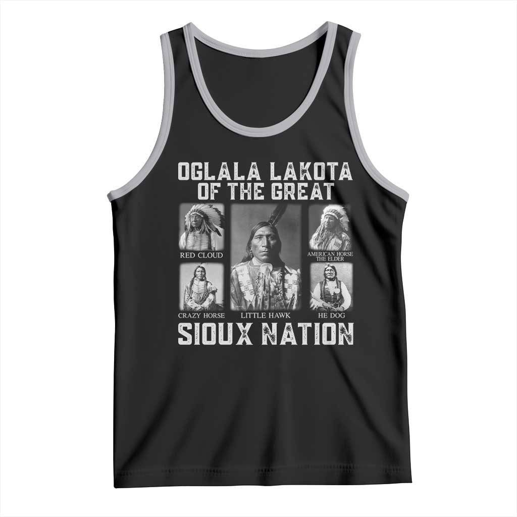 Oglala Lakota Of The Great Sioux Nation Tank Top Native American Chiefs TS11 Black Athletic Heather Print Your Wear