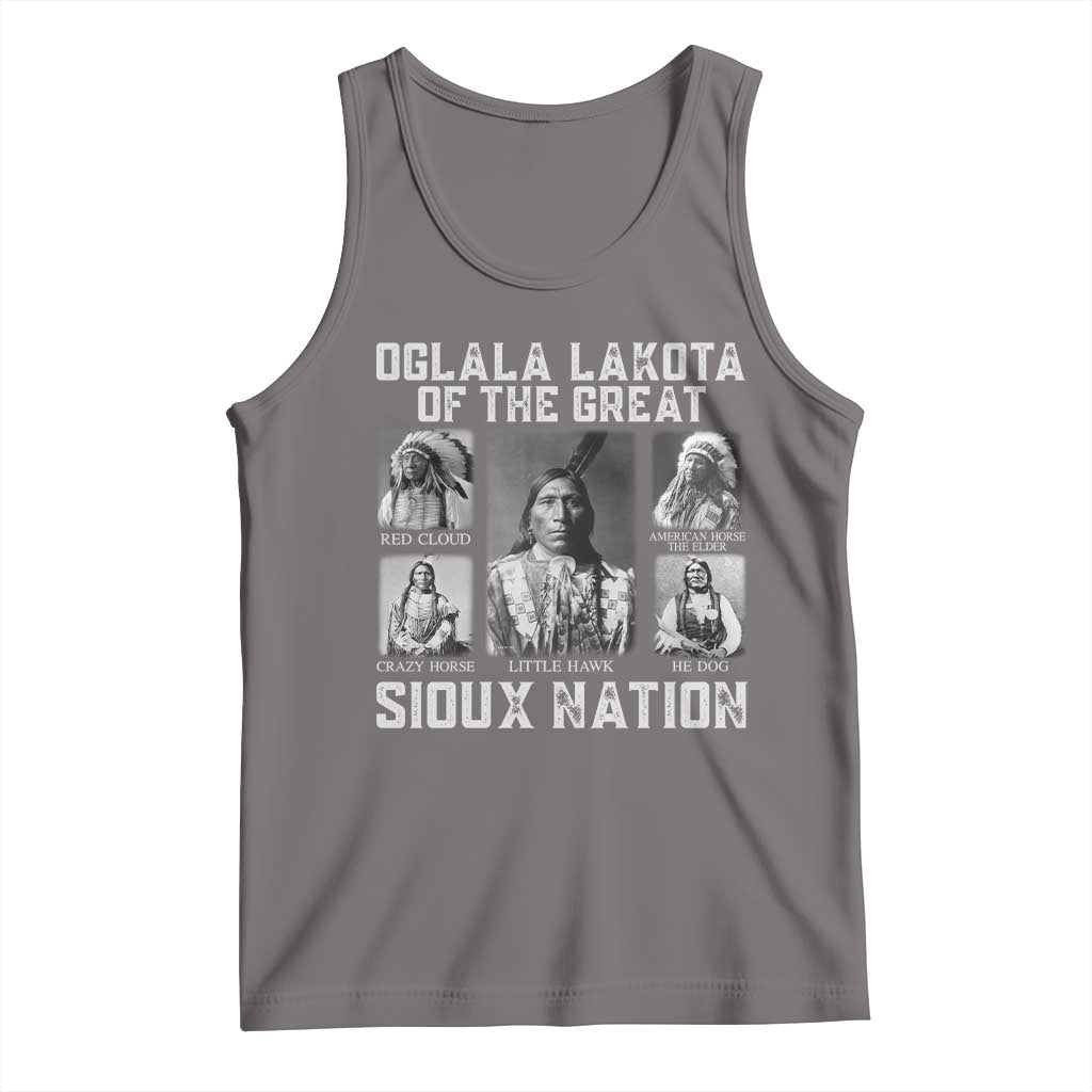 Oglala Lakota Of The Great Sioux Nation Tank Top Native American Chiefs TS11 Deep Heather Print Your Wear
