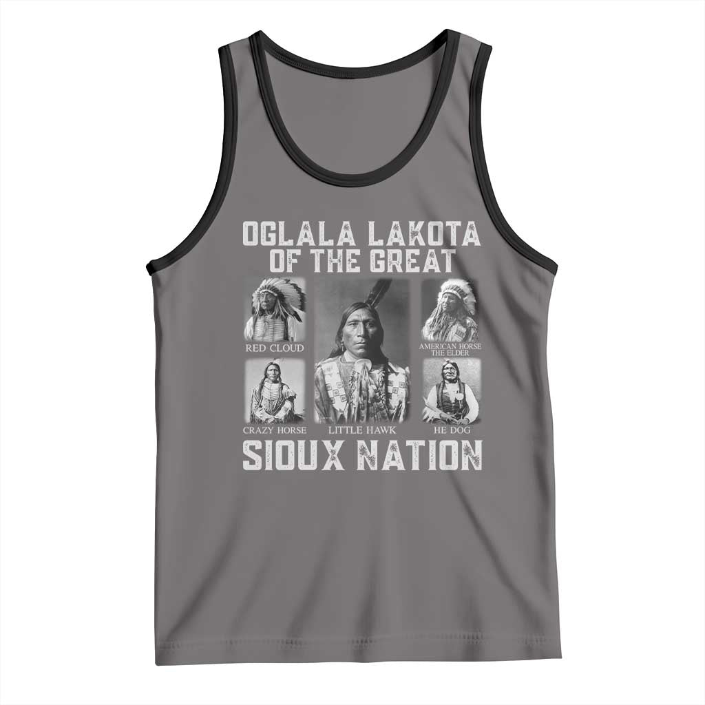 Oglala Lakota Of The Great Sioux Nation Tank Top Native American Chiefs TS11 Deep Heather Black Print Your Wear