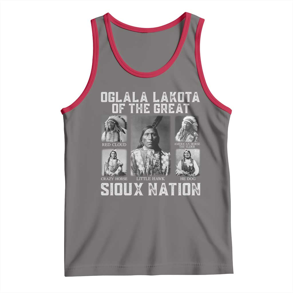 Oglala Lakota Of The Great Sioux Nation Tank Top Native American Chiefs TS11 Deep Heather Red Print Your Wear