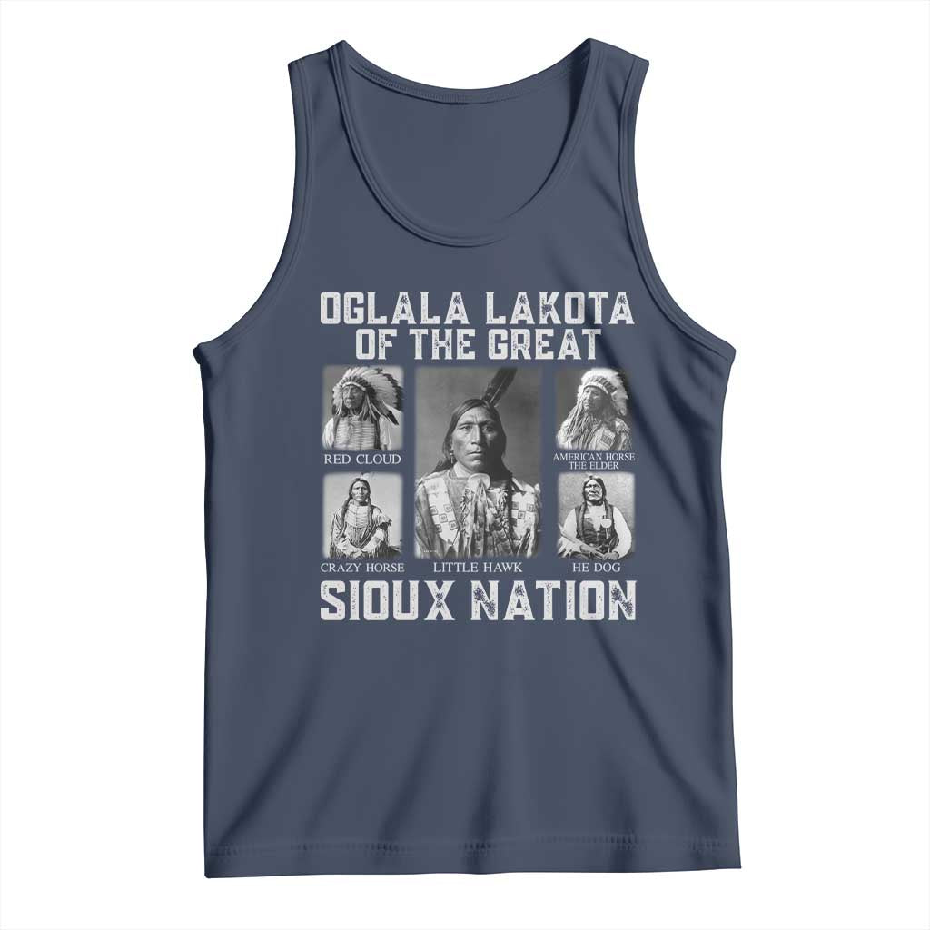 Oglala Lakota Of The Great Sioux Nation Tank Top Native American Chiefs TS11 Navy Print Your Wear