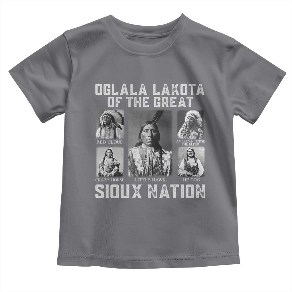 Oglala Lakota Of The Great Sioux Nation Toddler T Shirt Native American Chiefs TS11 Charcoal Print Your Wear