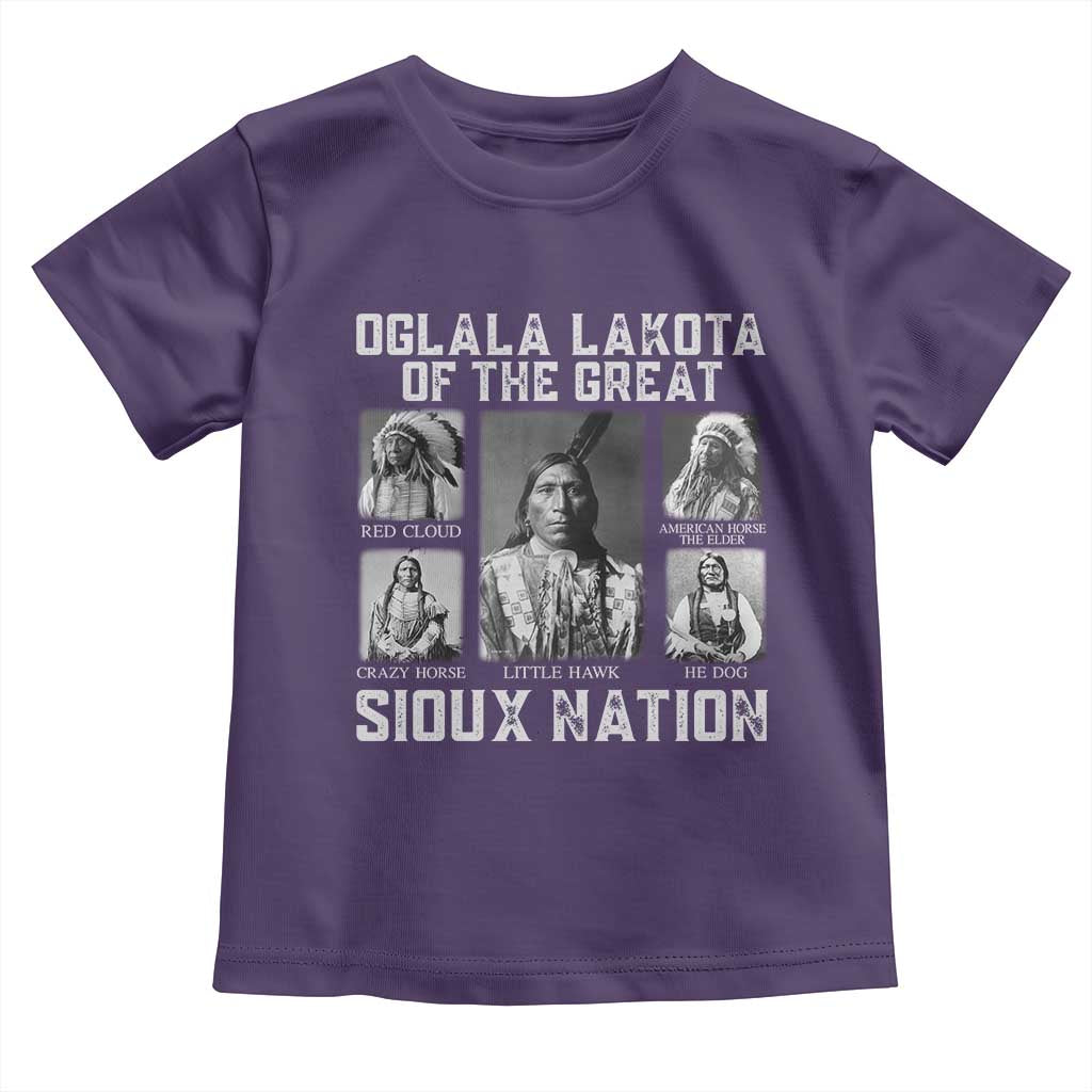 Oglala Lakota Of The Great Sioux Nation Toddler T Shirt Native American Chiefs TS11 Purple Print Your Wear
