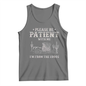 Funny Please Be Patient With Me I'm From The 1900s Tank Top Western Chuck Wagon TS11 Black Heather Print Your Wear