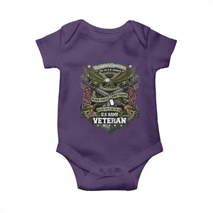 US Military Army Veteran Baby Onesie It Cannot Be Inherited Nor Can It Be Purchased I Have Earned It TS11 Purple Print Your Wear
