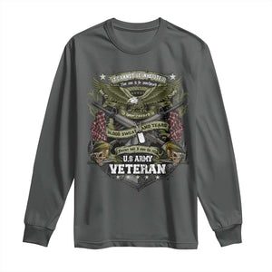 US Military Army Veteran Long Sleeve Shirt It Cannot Be Inherited Nor Can It Be Purchased I Have Earned It TS11 Dark Heather Print Your Wear