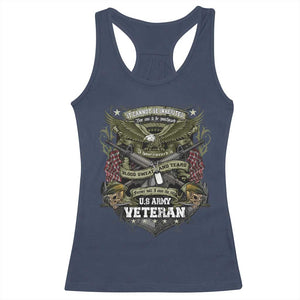 US Military Army Veteran Racerback Tank Top It Cannot Be Inherited Nor Can It Be Purchased I Have Earned It TS11 Navy Print Your Wear