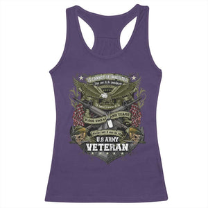 US Military Army Veteran Racerback Tank Top It Cannot Be Inherited Nor Can It Be Purchased I Have Earned It TS11 Purple Print Your Wear