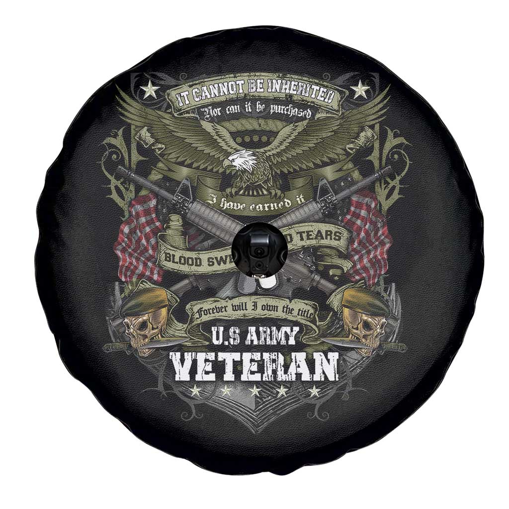 US Military Army Veteran Spare Tire Cover It Cannot Be Inherited Nor Can It Be Purchased I Have Earned It TS11 Print Your Wear