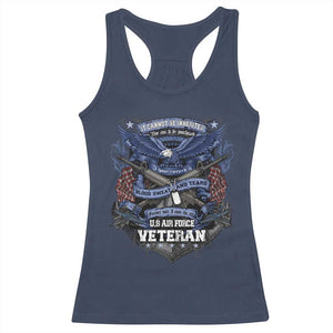 US Military Air Force Veteran Racerback Tank Top It Cannot Be Inherited Nor Can It Be Purchased I Have Earned It TS11 Navy Print Your Wear