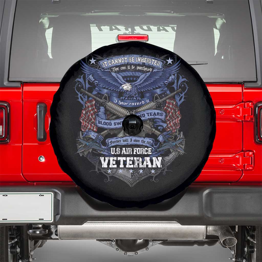 US Military Air Force Veteran Spare Tire Cover It Cannot Be Inherited Nor Can It Be Purchased I Have Earned It TS11 Black Print Your Wear