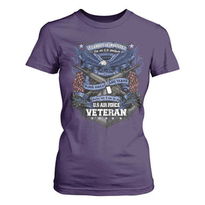 US Military Air Force Veteran T Shirt For Women It Cannot Be Inherited Nor Can It Be Purchased I Have Earned It TS11 Purple Print Your Wear