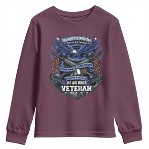 US Military Air Force Veteran Youth Sweatshirt It Cannot Be Inherited Nor Can It Be Purchased I Have Earned It TS11 Maroon Print Your Wear