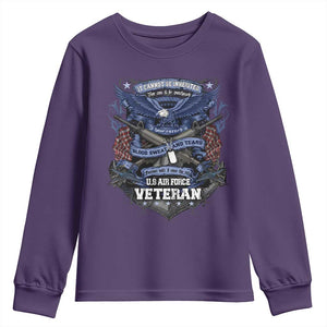 US Military Air Force Veteran Youth Sweatshirt It Cannot Be Inherited Nor Can It Be Purchased I Have Earned It TS11 Purple Print Your Wear