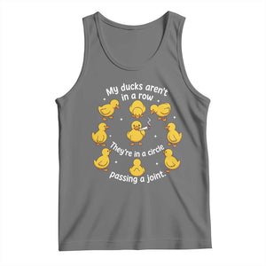 My Duck Arent In A Row They Are In A Circle Passing A Joint Tank Top Funny Duck Weed Marijuana Lover TS11 Black Heather Print Your Wear