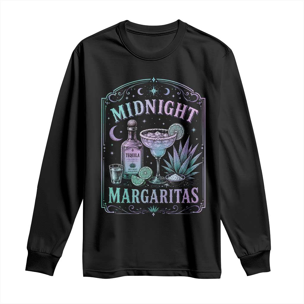 Midnight Margaritas Halloween Witch Cocktail Lover Long Sleeve Shirt TS11 Black Print Your Wear