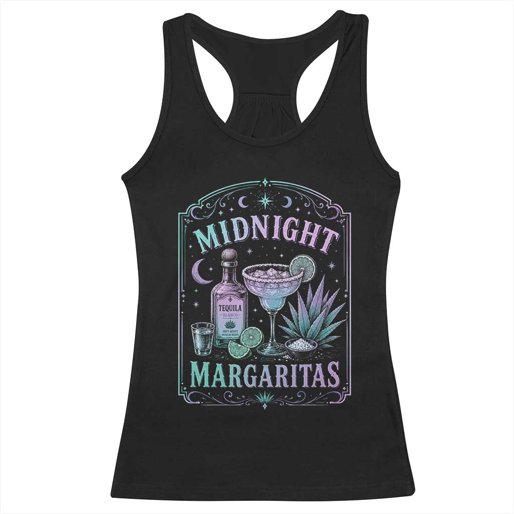 Midnight Margaritas Halloween Witch Cocktail Lover Racerback Tank Top TS11 Black Print Your Wear
