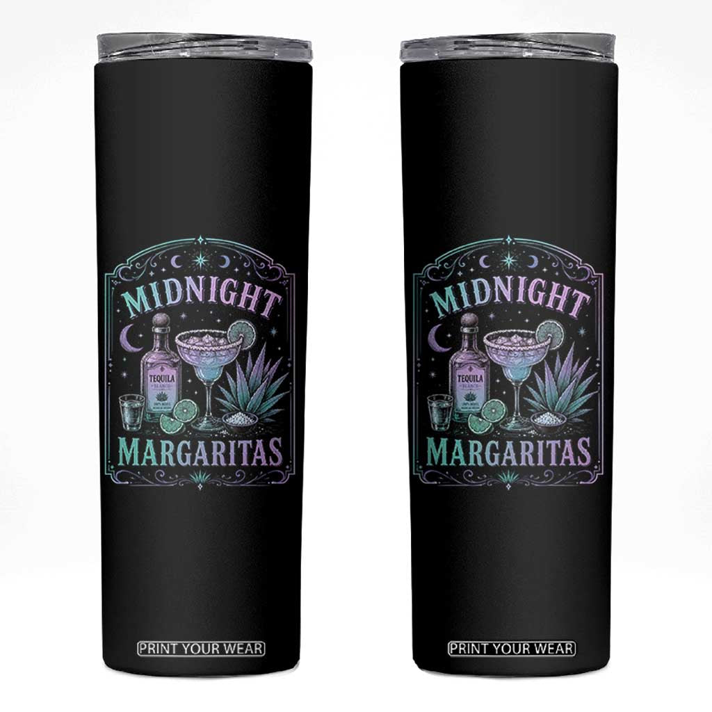 Midnight Margaritas Halloween Witch Cocktail Lover Skinny Tumbler TS11 Black Print Your Wear