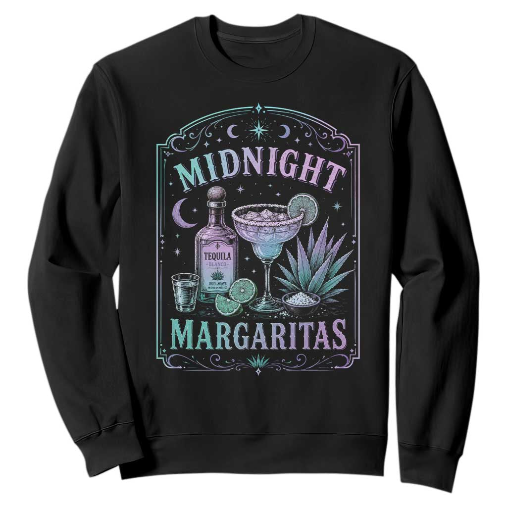 Midnight Margaritas Halloween Witch Cocktail Lover Sweatshirt TS11 Black Print Your Wear