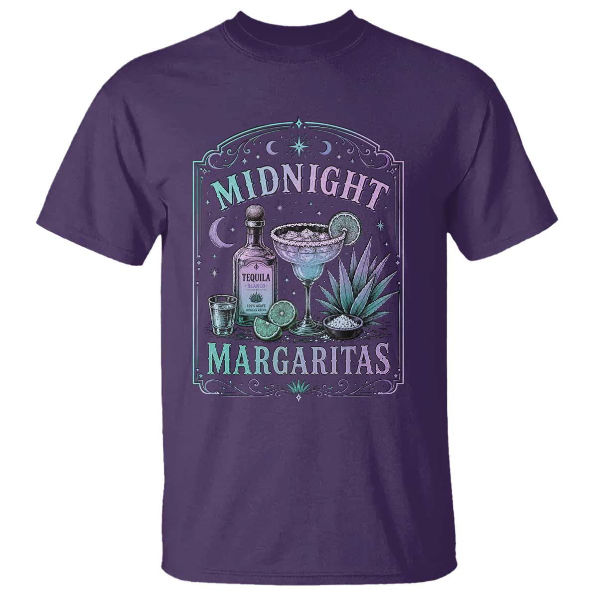 Midnight Margaritas Halloween Witch Cocktail Lover T Shirt TS11 Purple Print Your Wear