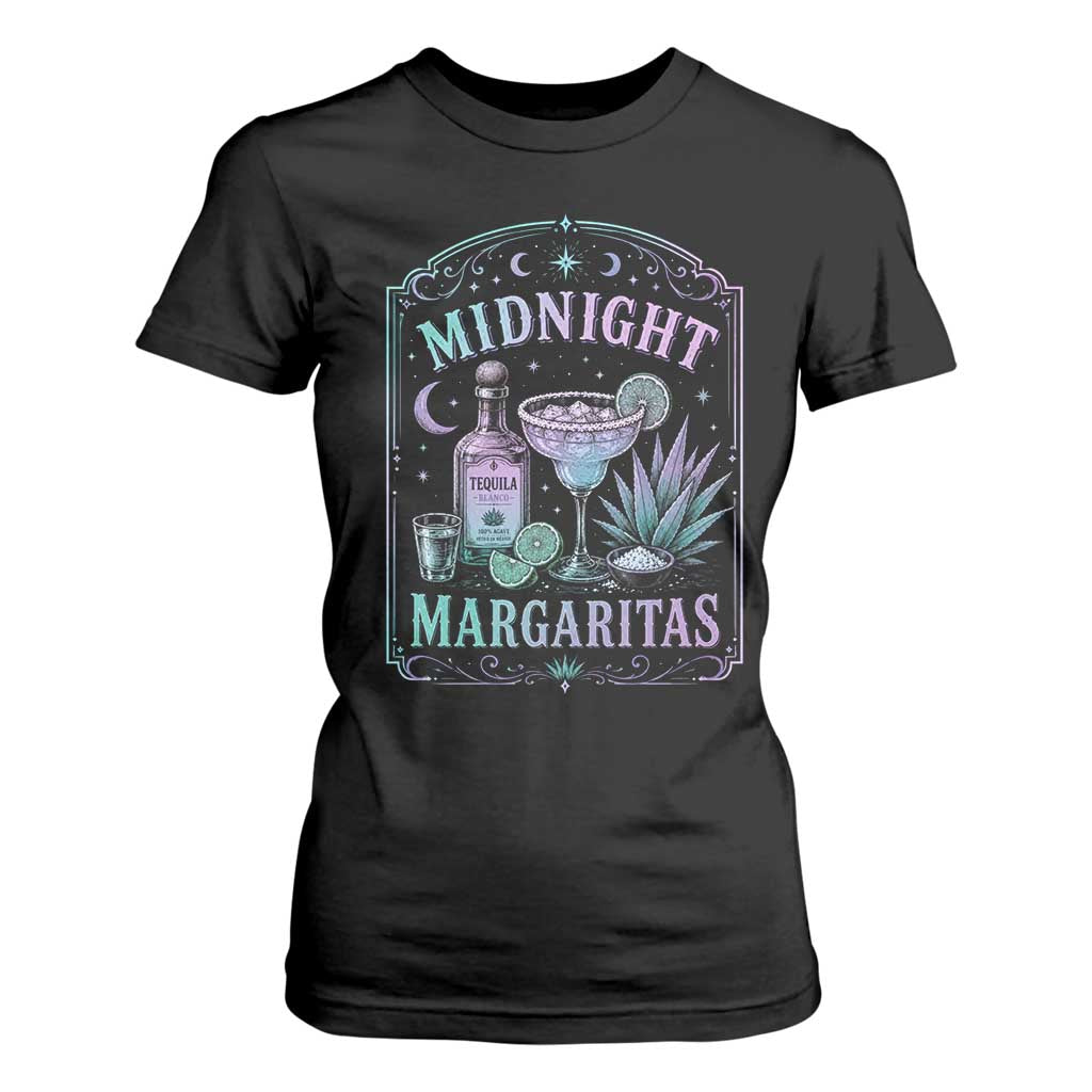 Midnight Margaritas Halloween Witch Cocktail Lover T Shirt For Women TS11 Black Print Your Wear