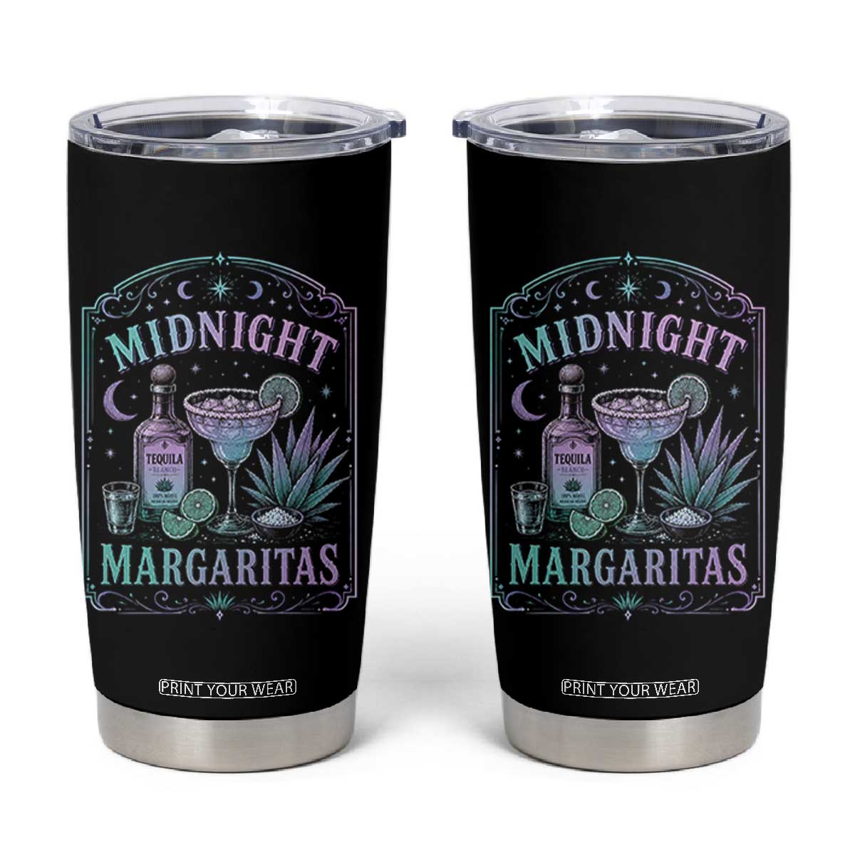 Midnight Margaritas Halloween Witch Cocktail Lover Tumbler Cup TS11 Black Print Your Wear