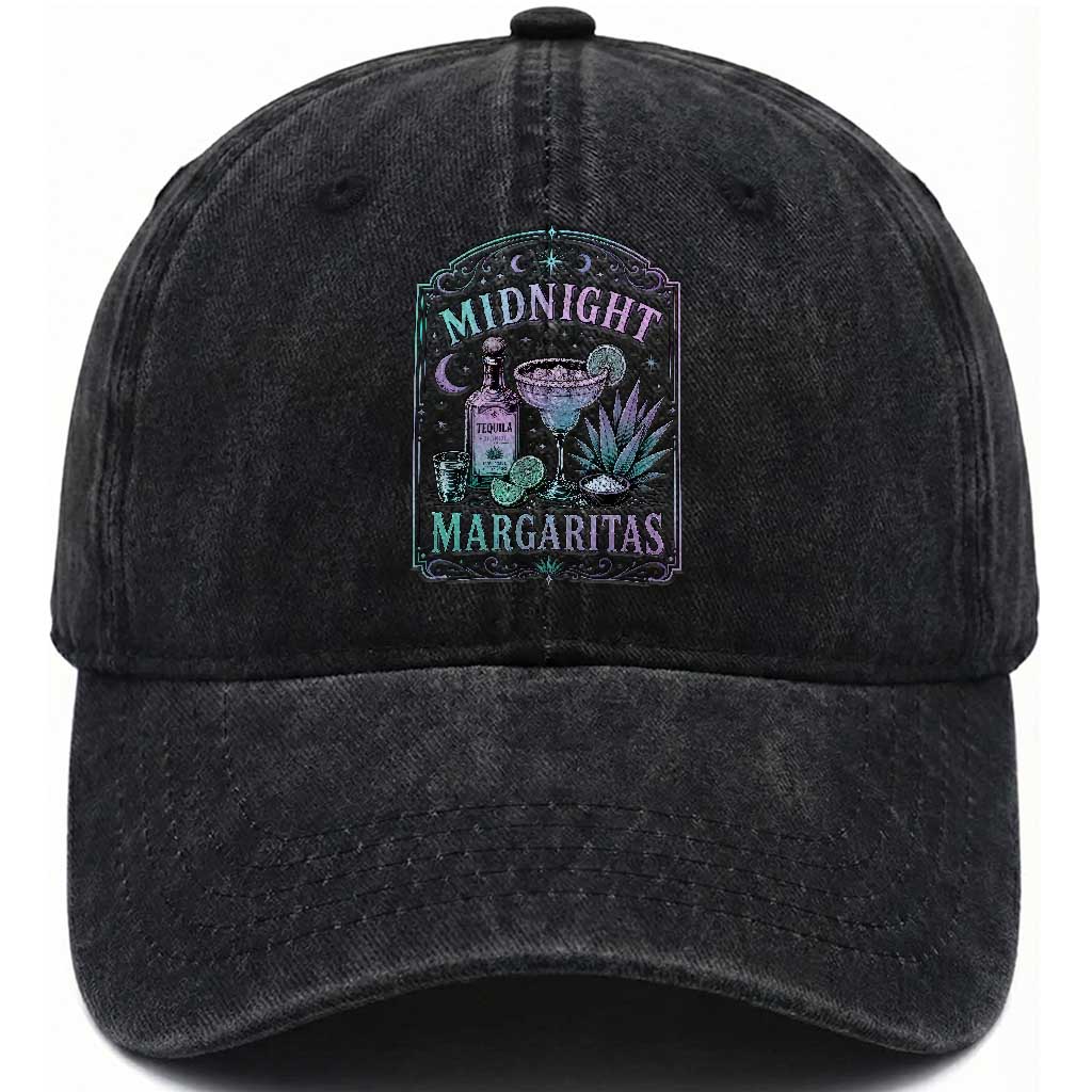 Midnight Margaritas Halloween Witch Cocktail Lover Washed Cotton Baseball Cap TS11 Print Your Wear