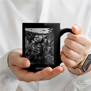Funny Cryptid Creatures Selfie Coffee Mug Bigfoot Alien Cryptozoology Fantasy Mythical Monsters