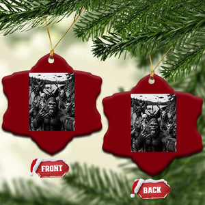 Funny Cryptid Creatures Selfie Ceramic Ornament Bigfoot Alien Cryptozoology Fantasy Mythical Monsters