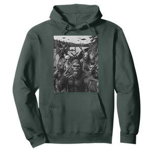Funny Cryptid Creatures Selfie Hoodie Bigfoot Alien Cryptozoology Fantasy Mythical Monsters